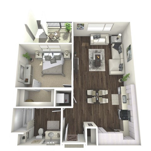 A1 Floor Plan at The Platform Urban Apartments